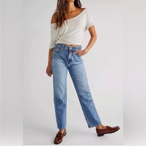 We The Free People The Pacifica High Rise Slim Straight Leg Denim Jeans 29 NWT